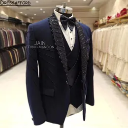 Man Suit British Style Faces Casual para homens Padrões de tecido de couro cantor Singer, apresentando terno masculino (jaqueta +calça +colete)