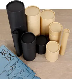 20pcs Black Kraft Paper Cardboard Canister Cylinder Round Jar Bottle Packaging Gift Box Paperboard Tube CX2203233083452