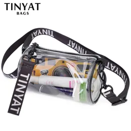 Tinyat Mini Women Women Women Counter Counter Bags PVC PVC Clear Messenger Facs Girl Jelly Crossbody Bag Travel Female Sling Bag 240506