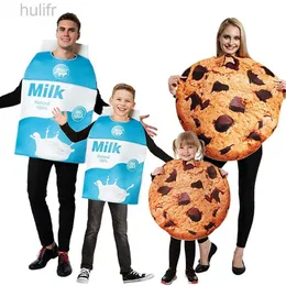 Familjsmatchande kläder roliga matmjölkkakor cosplay halloween kostymer för vuxna kvinnor barn julfestgrupp familj matchande kläder d240507