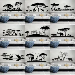 스티커 아프리카 사파리 벽 데칼 정글 비닐 스티커 홈 장식 아프리카 동물 벽 데칼 보육 장식실 장식 아트 포스터