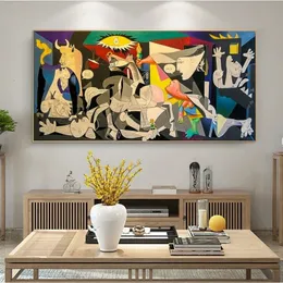Guernica av Picasso Canvas målningar reproduktioner berömda duk väggkonst affischer och tryck picasso bilder hemväggsdekor 240423