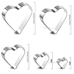 Плесени 5 шт. DIY Love Heart Heart Stainablele Cookie Coupter Cutter Плесени печенье плесень изделия из тесто для выпечки