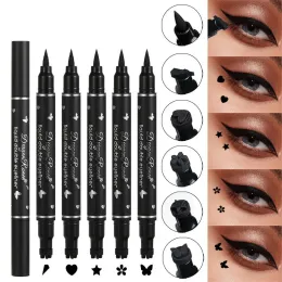 Eyeliner 2 w 1 skrzydła pieczęć na eyeliner podwójna głowa pieczęć Eyeliner Pen Lazy Man dwa w jednym skrzydle uszczelki eyeliner płynny makijaż makijaż