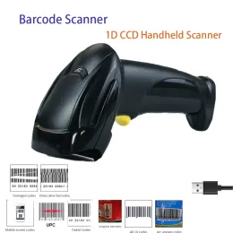 Tarayıcılar 1D Barkod Tarayıcı Kırmızı Işık Kablolu Handheld CCD USB Kodu Okuyucu 1D Barkod Okuyucu için Saniyede 300 Kez Taşınabilir