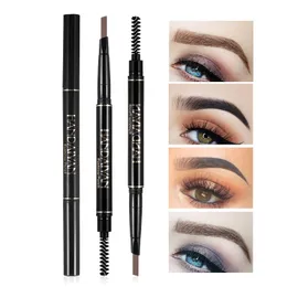HANDAIYAN 5-color automatic rotating eyebrow pencil, non smudging and dyeing triangle double head waterproof eyebrow pencil wholesale
