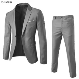 Herrenanzüge Blazer Herren Business Hochzeitskleid Elegante Jacken 2 Stück 3 Luxus Voll -Set -Tanktophosenmäntel 2023 Formale kostenlose Lieferung Q240507