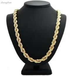 Hip Hop Rope Chain Necklace 14k Gold Plated 10mm 24 inch279y 1517