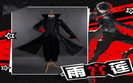 Cosplay Costume Persona 5 Joker Anime Cosplay Com uniforme completo com luvas vermelhas adultas para o Halloween G09257433100