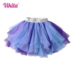 Tutu Dress Vikita Girls Girls Tutu Saias crianças Festa de aniversário dança Princesa Mesh Tulle Cake Mini Performance Saias Crianças Roupas D240507