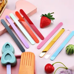 Araçlar gıda sınıfı akrilik dondurma çubukları 10 adet/set renkli ışık popsicle çubuk karıştırma çubuğu ayırt edici etiketler mutfak aletleri