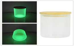 10oz Empty Sublimation Glow in the dark tumbler Frosted Glass Candle Jars with Bamboo Lids for Making Candles by express Z117148037