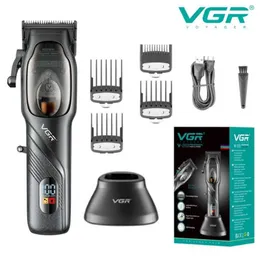 Electric Shavers VGR Original Barber Professional Barber Beard Trimmer Suitable for Mens Electric Adjustable Hairdressing Machine V-269 Charging T240507