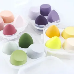 Novo novo 4pcs maquiagem esponja em pó de puff seco e molhado beleza combinada bola cosmética Fundação em pó de pó de chanfro.