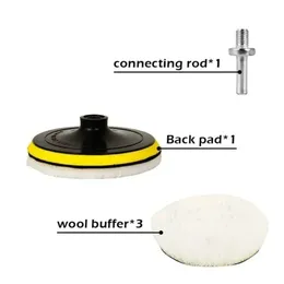 Uppgradera Ny 3/4/5 tum ullvaxning Polering Buffing Pad Wheel Pads Foam Polish Auto Car Paint Care Polisher Borrborste