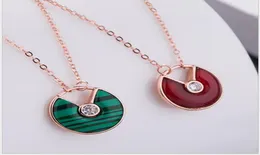 Pure Silver Plated 18K Rose Gold Branco Fritilar Jade AGAEN PENDEM FEMAN1091288