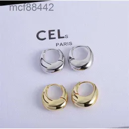 Designer Fashion Hoop Earrings Brand Gold Silver Smooth Circle Arc Huggie Earring Eartrop for Women Lady Party Wedding High Quality Jewelry