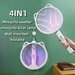 Zappers Electric Mosquito Swatter 3200V Fly Killer Bug Zappers USB Mosquito Racket Rechargeable Folding Anti Mosquito Lamp Wall Mounted