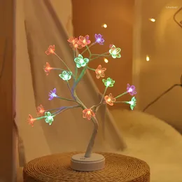 Tischlampen LED Night Light Weihnachtsbaum Kupferdraht Girlande Lampe Leuchtfeiertag Leuchtsterne und Schneeflockenleuchten Schlafzimmer Dekoration