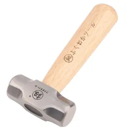 Hammer Mini Hammer FO6028B Polerat fast trä Kort handtag åttonal hammare 1lb Högkolstål Small Hammer Manual Hardware Tool