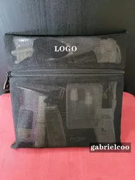 Borsa di stoccaggio del designer di stilista nero Lettera trasparente Logo stampata con cerniera stampata Mini Makeup Borsa per rossetto Borsa di lavaggio portatile Borsa di lavaggio Porta