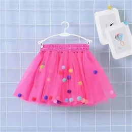 8WB6 Tutu Kleid 2024 Neuankömmling Kind Mulity Bunt Tüll Tutu Rock Pom Prinzessin Mini Kleid Kinder Kleidung Pettirt Girl Kleidung D240507