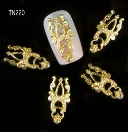 Cała 10pcllot 3D Złote Hollow Nuty Charm Paznokcie dekoracje paznokci brokat biżuteria dhinestones DIY paznokcie stołki artystyczne narzędzia tn228553052