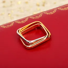 Роскошное качество панк -кольцо с тремя квадратными контактами в разных цветах