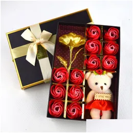 Other Festive Party Supplies Soap Flowers Scented Bath Body Petal Simation Rose Flower Head Valentine Day Home Decoration Gift Box Dro Dhorh