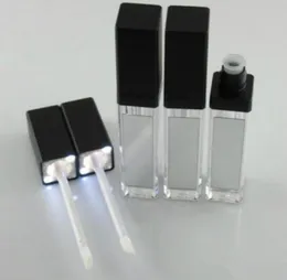 7 ml LED Puste rurki z lipgloss z lustrem kwadratowy czysty błyszczał pojemnik na szminkę szminki butelki plastikowe kosmetyki MAK6767616