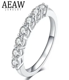 高級ジュエリーリング07ctw 3mm dfラウンドampwedding moissanite lab grown diamond band ring sterling silver for women1650532