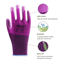 Handschuhe heißer Verkauf langlebiger Natur Latexhandschuhe 3 Paare GMG gute Grip -nicht -Gleithandschuhe Arbeitssicherheit Handschuhe Schutzhandschuhe Arbeit Frauen Frauen