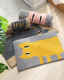 Cartoon Cat Hand Jacquard Rug for Bathroom Door Mat Living Room Kitcken NonSlip Pad Multifunction Home Decoratives7912191