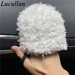 Gloves Lucullan Microfiber Dusting Finger Mitt Wheel Doors Grills MultiPurpose Wash Gloves for Car Detailing