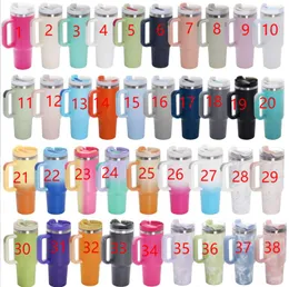 Water Bottle Watermelon Moonshine Tumbler Quencher H2.0 40Oz Tumblers Cups Coffee Mugs Cup Outdoor Cam With Sile Handle Lid And St P Dhhla