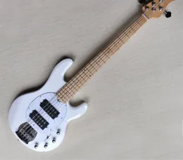 Gitarre White Body 5 Saiten Elektrische Bassgitarre mit Maple Neck Chrome -Hardware und bieten einen maßgeschneiderten Service an