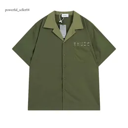 23SS Classic Shirt Rhude Summer Earch Fabric Couple Designer Designer Polos Magliette Magliette Magliette Po per uomo Nuovo stile Stile di alta qualità Shirt Us Size 293