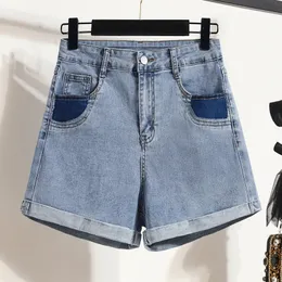 Plus Size L5XL Y2K Denim Shorts For Women High Waist Fashion 2023 Summer Street Sexy Jean Pant Female Clothes 240508