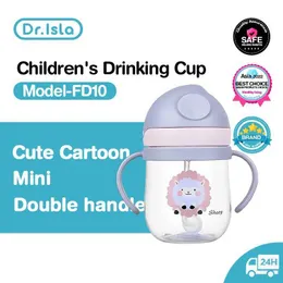 Cups Dishes Utensils Dr. isla BY01 250ML Childrens Water Small Cup Baby Feeding Cup with Leak proof Bottle Outdoor Portable Childrens CupL2405