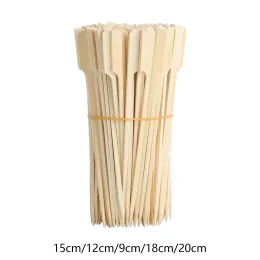 Accessori 100x Bamboo Skewers BBQ Durevoli Schiaccia a grigio in legno portatile liscio
