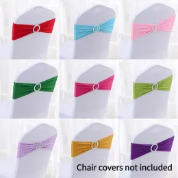 Sashes 50pcs/lot Stretch Lycra Spandex Chair Covers Bands With Buckle Slider For Wedding Decorations Wholesale Chair Sashes Bow heart