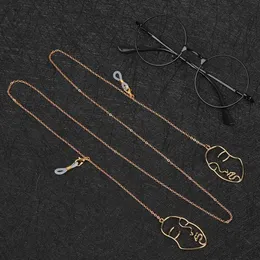 Эйегсы Цепочки модные металлические очки цепные рамки ожерелье Золотые солнцезащитные очки.