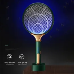 Zappers 2 In 1 LED Household Electric Mosquito Swatter 1200mAh USB 3000V Silent Anti Fly Bug Zapper Killer Trap AntiInsect Racket Pest