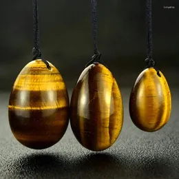 Decorative Figurines Wholesale Price 3pcs Differnt Sizes Natural Tiger Eye Rock Stone Crystal Egg Set Healing Eggs For Women Body Health