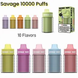 Savage Vape Sigaretta Elettronica Puff 10000 10K Puffs 25 мл Регулируемые воздушные потоки E CIG Vapes 2% 3% 5% 10 Фаровы