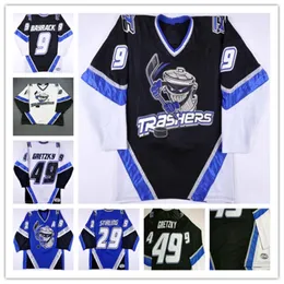 Custom Uhl Danbury Trashers Hockey Jersey 49 Brent Gretzky 29 Scott Stirling 9 Mike Bayrack 42 Brad Wingfield 16 Mike Rupp 17 Galante 2 320L