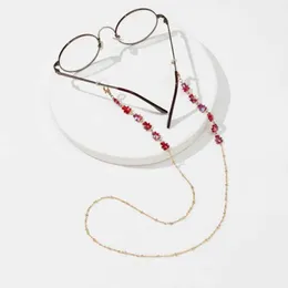 Oficinas de óculos de encadernação da moda Cadeia de ordens de óculos acrílico Corrente de óculos de cristal com óculos de sol Antiflics Acessório de joias de corrente