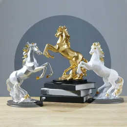 Sculptures Resin Modern Horse Figurine Statuette Animal Figurines for Desktop Bookshelf Home Living Room Craft Decoration