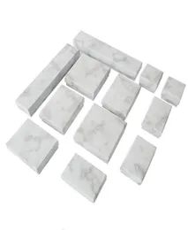 24pcs cardboard jewelry box display box necklace bracelet earrings square rectangular marble white WY6061150335