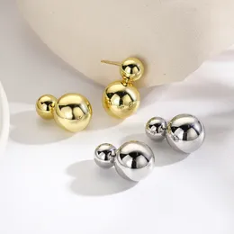 Bolzenohrringe 10pairs Koreanische Mode glatt 18K Gold plattiert geometrische ovale runde Ohrring Silber -Ohrschnalle für Frauen